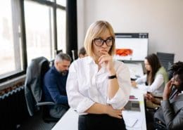 Career choice woman with glasses